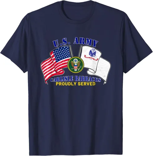 Vista 11 de Carlisle Barracks Pennsylvania Pa Army Base Camiseta con bandera estadounidense, Negro