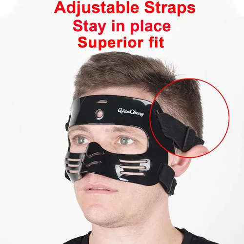 Vista 4 de Protector de nariz para nariz rota para hombres y mujeres, protector facial para baloncesto, fútbol y otros deportes, máscara facial ajustable
