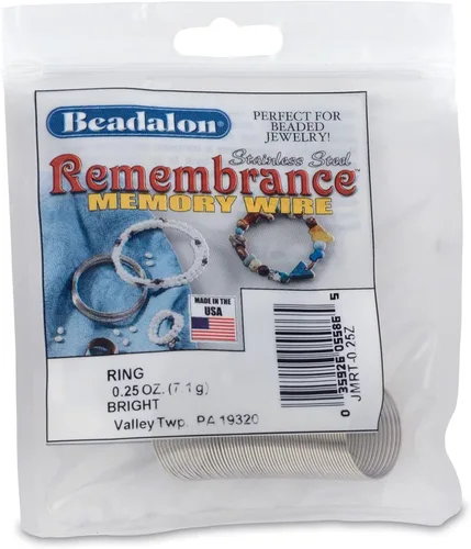 Vista 16 de Beadalon Remembrance - Alambre de memoria de acero inoxidable, resistente, redondo, pulsera, grande, brillante, 8 onzas, aprox. 240 bobinas