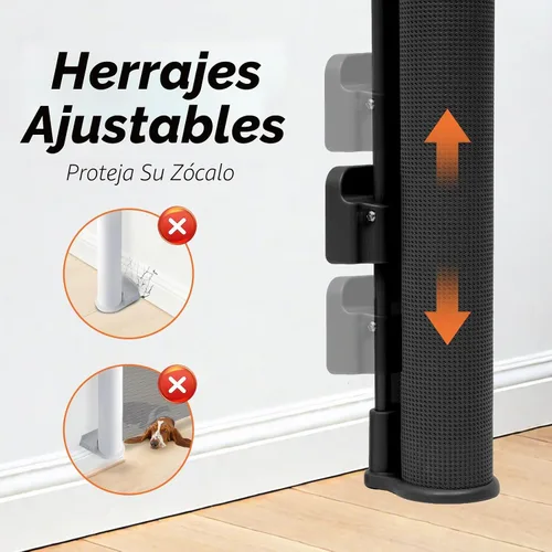Vista 5 de Puertas retráctiles para bebés para puertas, puerta de malla para perros para escaleras, puerta para mascotas interior, se extiende a 55" de ancho