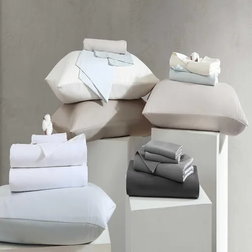 Vista 10 de Vera Wang - Juego de sábanas Queen, ropa de cama de lujo de algodón satinado, 800 hilos, juego de ropa de cama suave y lisa (Beige, Queen)