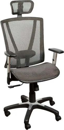 Vista 9 de Silla de oficina ergonómica ajustable negra de 53 pulgadas de alto, silla ergonómica de oficina en casa, silla ergonómica con reposacabezas, sillas