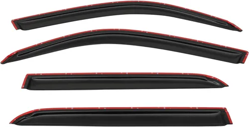Vista 6 de IKON MOTORSPORTS - Visera de ventana compatible con Toyota Sequoia 2001-2007, estilo delgado, acrílico, teñido de humo, 4 unidades, protección