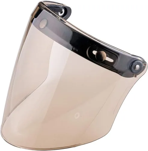 Vista 6 de VCOROS Visera universal abatible con 3 cierres a presión para casco de motocicleta de cara abierta retro (Transparente) Flip up & down adjustable