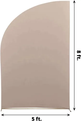 Vista 89 de Efavormart - Juego de 4 fundas de elastano beige para arco de media luna, fundas de telón de fondo Chiara de 2.5 pies a 7 pies para escenarios
