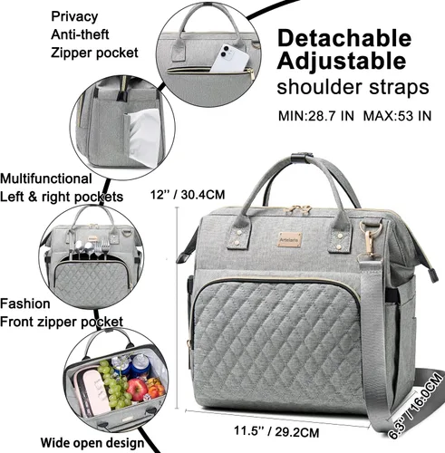 Vista 2 de Artelaris Bolsa de almuerzo aislada para mujeres y hombres, lonchera grande reutilizable, bolsas tipo tote refrigeradoras a prueba de fugas