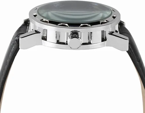 Vista 3 de Reloj de pulsera mecánico de moda para hombre y niño, esfera transparente con diseño de esqueleto, correa de cuero, reloj automático de cuerda