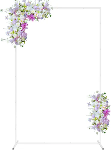 Vista 10 de Fondo de arco de boda de 6.6 x 4 pies, soporte cuadrado dorado para arco de globos de metal, marco rectangular para fiesta de cumpleaños, baby