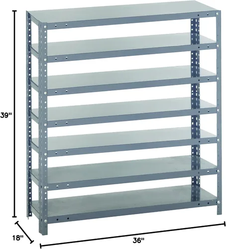 Vista 29 de Quantum QSBU-245BK Heavy Duty Shelving Unit with (7) Shelves and (24) QUS245 Black Bins for Garage Warehouse Storage Distribution 400 lb Load