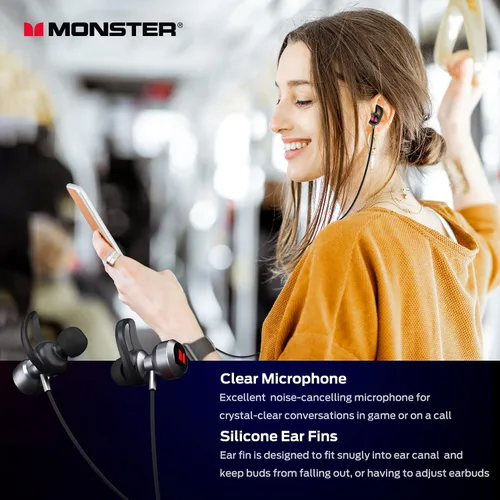 Vista 4 de Monster SG11 - Auriculares para juegos con cable USB-C con micrófono integrado y control de volumen, auriculares virtuales 7.1, cancelación