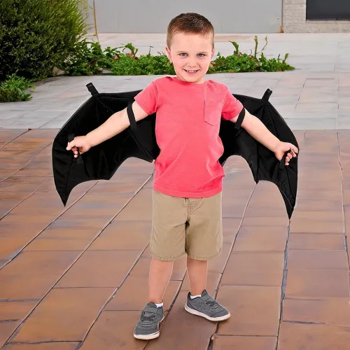 Vista 3 de Rinco Products Disfraz de tejido suave de vampiro, murciélago con alas
