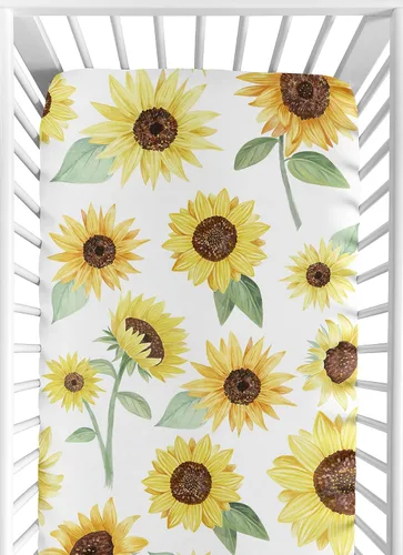 Vista 15 de Sweet Jojo Designs Sábana bajera para cuna de bebé 100% algodón (hojas florales bohemias) para niñas y niños, guardería infantil, habitación