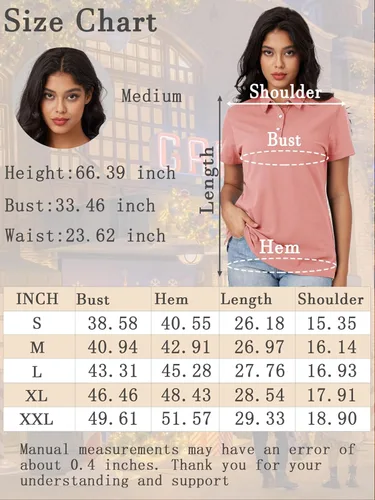 Vista 7 de MAGCOMSEN Camisas polo para mujer que absorben la humedad, 3 botones, camisa de manga corta de algodón, tops casuales