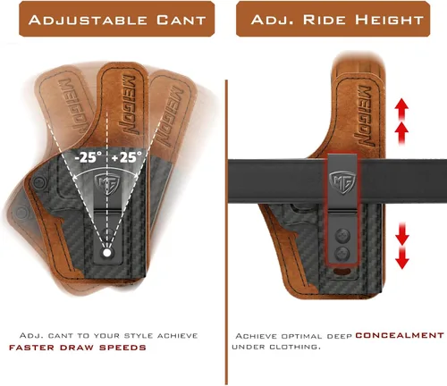 Vista 5 de Funda Taurus G3C con respaldo de almohadilla de espuma, IWB Optics Cut Kydex y funda híbrida de cuero para llevar el apéndice
