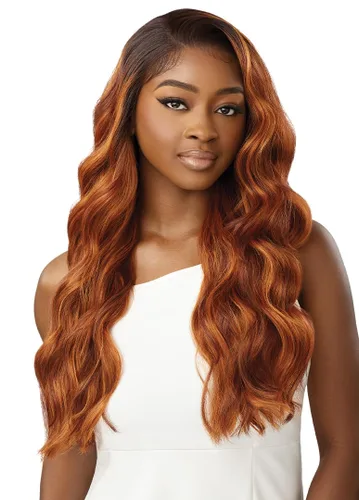Vista 6 de Outre Peluca de encaje frontal - Línea perfecta para el cabello 13X5 - Elanor (MARRÓN OSCURO 2)
