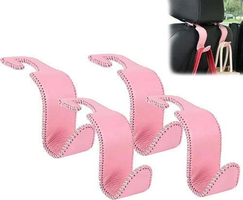 Vista 10 de Amooca - Gancho para reposacabezas de asiento de coche, organizador de almacenamiento universal para bolso de mano, abrigo, cuero con metal