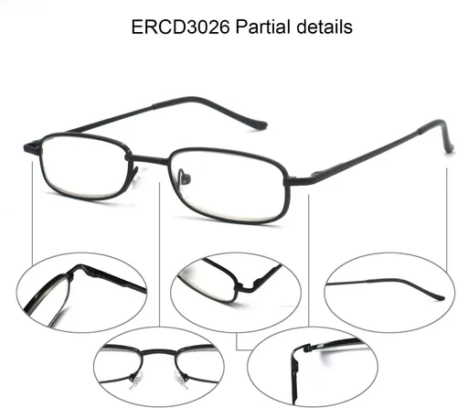 Vista 3 de Paquete de 4 lentes de lectura portátiles delgados y delgados con estuche de bolsillo para hombres y mujeres