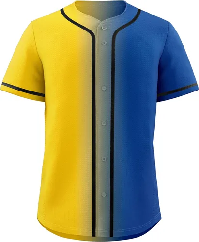 Vista 16 de KXK Camiseta de béisbol en blanco para hombre, camisas casuales con botones, manga corta, uniforme deportivo de equipo activo