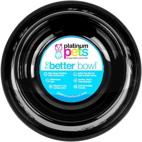 Vista 73 de Platinum Pets - tazón de acero inoxidable para gatos y perros que no se vuelca