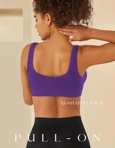 Vista 3 de Sujetadores deportivos para mujer, brasier deportivo elástico sin costuras para yoga, paquete de 3