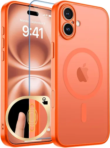 Vista 182 de zapica Funda magnética para iPhone Air, con protector de pantalla de vidrio templado, compatible con MagSafe, translúcida mate, a prueba de golpes