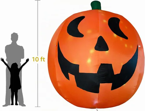 Vista 3 de AJY Luces LED integradas de calabaza gigante inflable de Halloween de 10