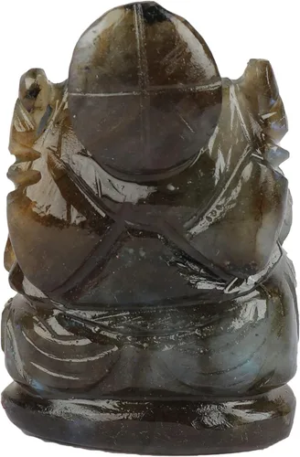 Vista 4 de GEMHUB Estatua de Ganesha tallada a mano aprox. 209.00 quilates Estatua de piedras preciosas naturales de labradorita, Gema, Ruso - Labradorita