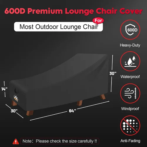 Vista 2 de Zettum Funda para Silla de Salón al Aire Libre - Funda Impermeable para Silla de Descanso de Patio, 600D Resistente y Resistente a la Decoloración