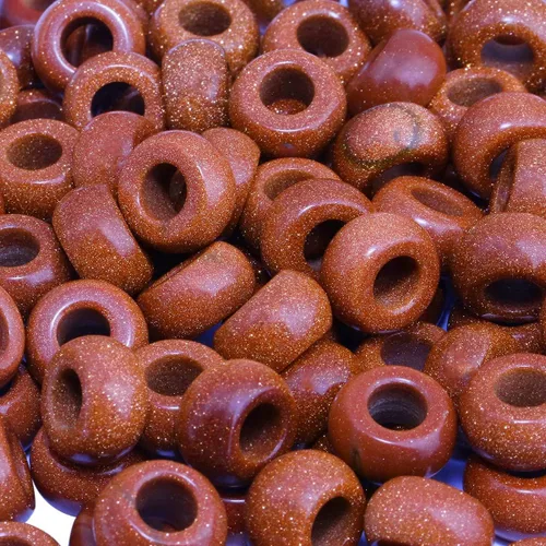 Vista 6 de TUMBEELLUWA Rondelle - Cuentas de piedras preciosas naturales para la fabricación de joyas, cuentas sueltas de agujero grande, paquete de 15