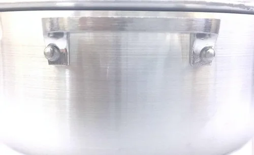 Vista 5 de Uniware Caldero de aluminio de calibre pesado con tapa de aluminio, plata, pequeño