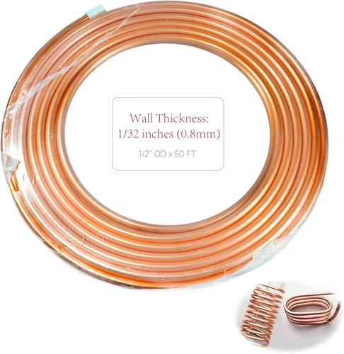 Vista 13 de Tubo de Cobre 99.9% 1,27 cm de diámetro exterior x 1,1 cm de diámetro interior 1,5 m, Pared del Tubo: 0,8 mm, Tubos Redondos Sin Costuras T2