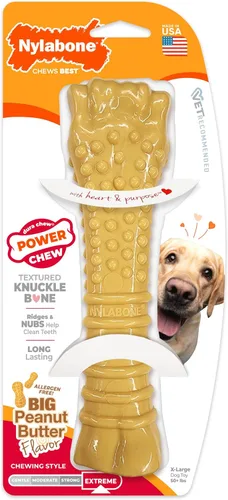 Vista 28 de Nylabone Power Chew Juguete masticable duradero con sabor, para perros extrapequeños, para masticadores agresivos, indestructibles, sabor tocino