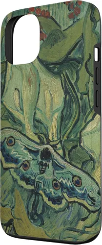 Vista 2 de iPhone 13 gran polilla pavo real de Vincent van Gogh, insecto en una caja de jardín