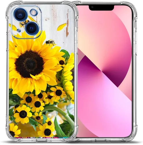 Vista 12 de Funda para iPhone 13 Pro Max, protección contra caídas de flores de mariposa azul, rosa, a prueba de golpes, carcasa protectora de cuerpo completo
