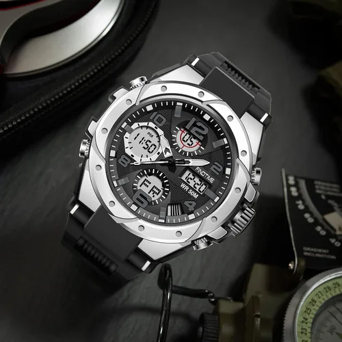 Vista 2 de findtime Relojes militares para hombre, reloj deportivo para hombre, táctico, resistente al agua, digital, deportivo, trabajo, analógico