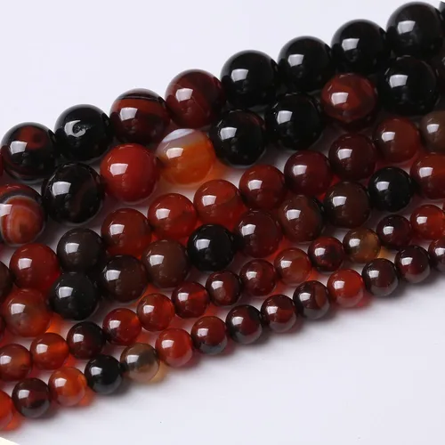 Vista 53 de 6 mm Cuentas redondas sueltas de piedra de sangre africana Cuentas naturales de gemas Cuentas de piedra de energía de cristal para hacer joyas