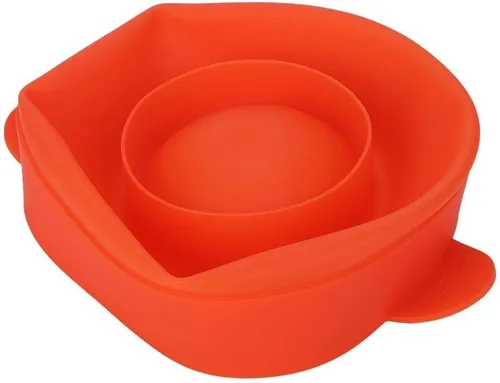 Vista 5 de Popcorn Popper para microondas con tapa de asa, plegable, de silicona, para hacer palomitas de maíz, uso en microondas u horno (rojo)