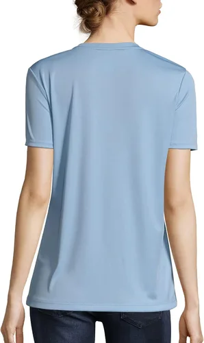 Vista 2 de Hanes Camiseta Cooldri de manga corta con cuello en V para mujer (paquete de 1)