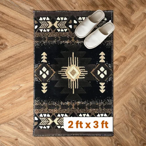 Vista 110 de YHSF South West - alfombra estilo nativo americano del suroeste C318 - fácil de limpiar, gruesa, suave, duradera, alfombra inspirada en tribus