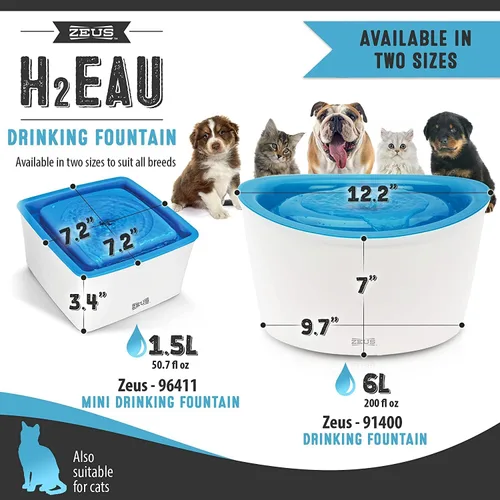 Vista 7 de Fuente de agua para perros, diseño fresco y claro, de Dogit, Blanco Fuente de agua potable grande con filtro purificador
