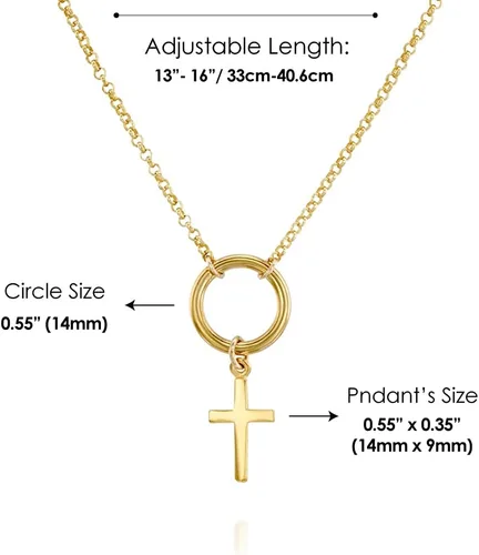 Vista 43 de Collar de cruz de oro para mujer, collares con colgante de cruz minimalista, longitud de 16 a 18 pulgadas, joyería cristiana hecha a mano, regalo