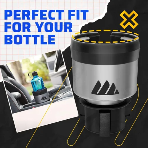 Vista 6 de Integral Silver Hydro Expander - Organizador expansor de vasos para automóvil con base ajustable, pestañas de goma para la mayoría de botellas de 32