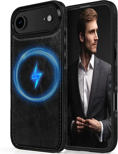 Vista 12 de LOHASIC - Funda de piel compatible con MagSafe para iPhone 14 Pro, color negro