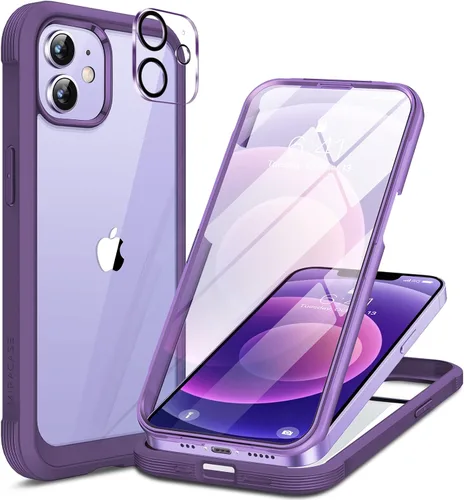 Vista 37 de Miracase - Funda magnética para iPhone 13 Pro Max de 6.7 pulgadas (compatible con MagSafe), transparente, completo, protector de pantalla de vidrio