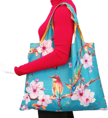 Vista 6 de Wrapables Bolsa de compras reutilizable grande con bolsa exterior