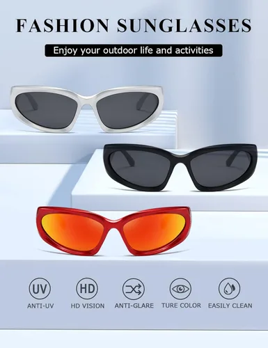 Vista 3 de kimorn Y2K K1273 - Lentes de sol polarizados envolventes para mujeres y hombres Swift Oval Fashion Sport Shades