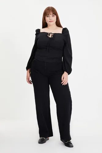 Vista 6 de Trendyol Jeans de pierna ancha de cintura alta para mujer