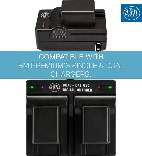 Vista 3 de BM Premium 2 baterías BP-727 para Canon Vixia HFR80, HFR82, HFR800, HFR70, HFR72, HFR700, HFR30, HFR32, HFR300, HFR40, HFR42, HFR400, HFR50, HFR52