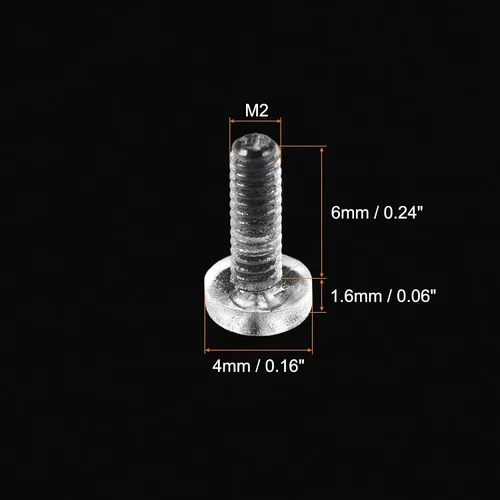 Vista 2 de uxcell M2x6mm plástico Phillips pernos 50pcs PC Pan cabeza máquina tornillos transparentes