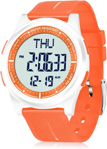 Vista 17 de Beeasy - Reloj digital de pulsera resistente al agua con cronómetro, alarma, cuenta regresiva, doble zona horaria, ultrafino, pantalla angular muy